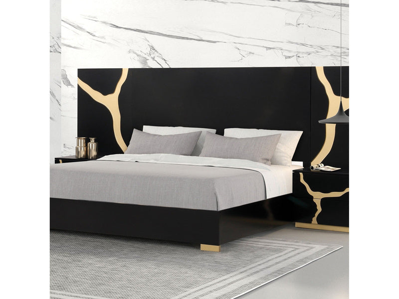 Goldsberg Black/Gold Bed Panel