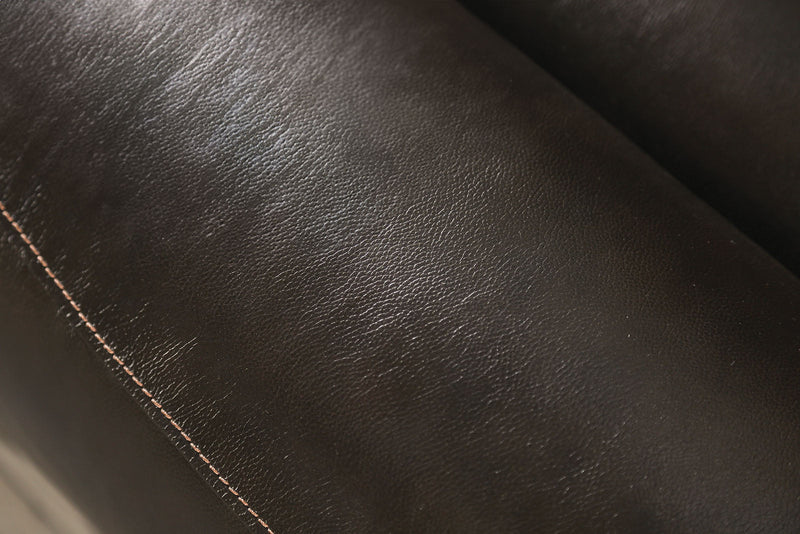 Gorgius Espresso Top Grain Leather Match Power Sectional