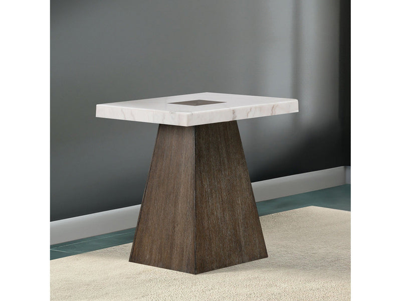 Grasten Dark Walnut/White End Table