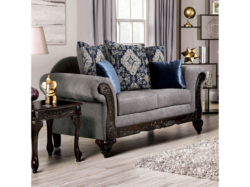 Gustavo Gray/Walnut Loveseat