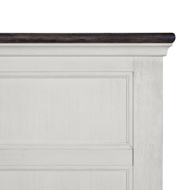 Hampstead White/Dark Brown Eastern King Bed