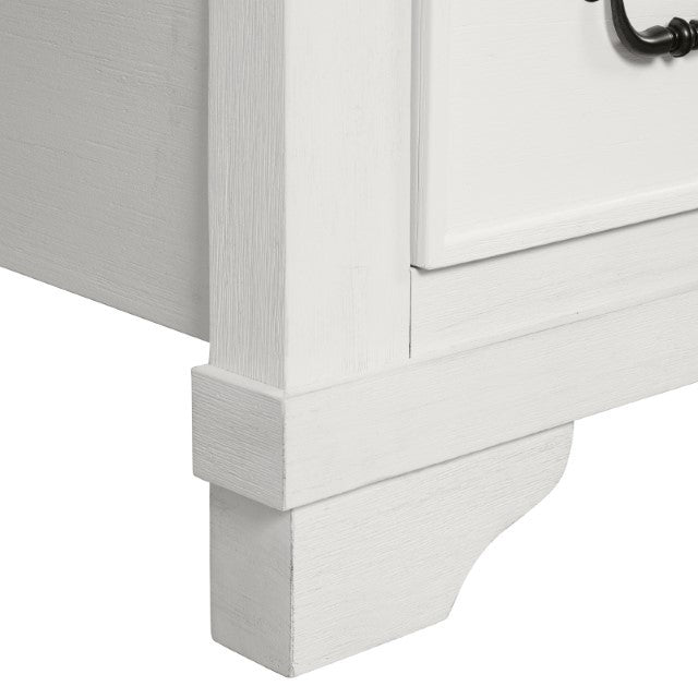 Hampstead White/Dark Brown Queen 5 Piece Bedroom Set w/Chest