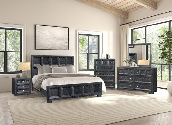 Hatton Cross Weathered Black Mirror