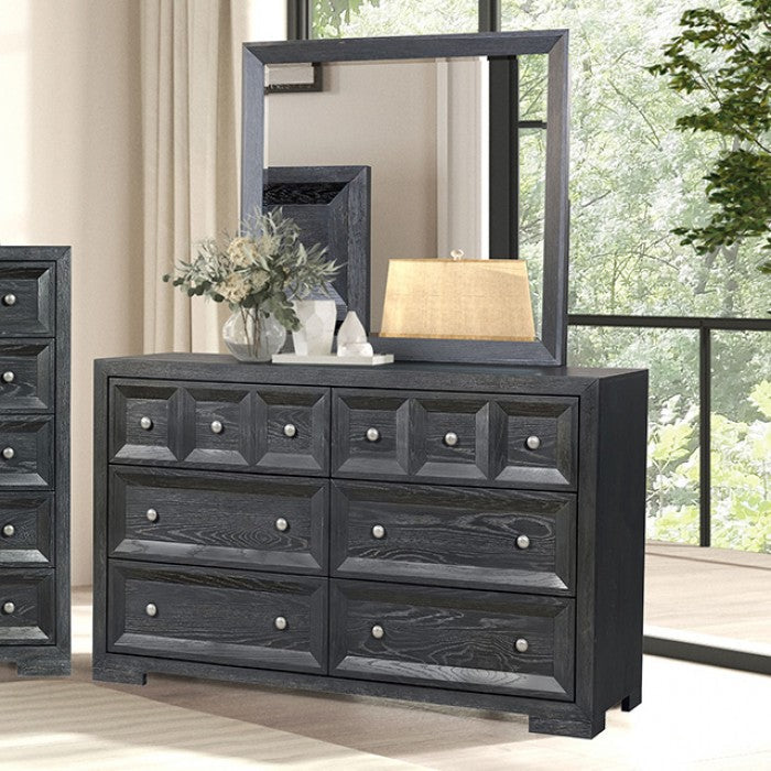 Hatton Cross Weathered Black Mirror