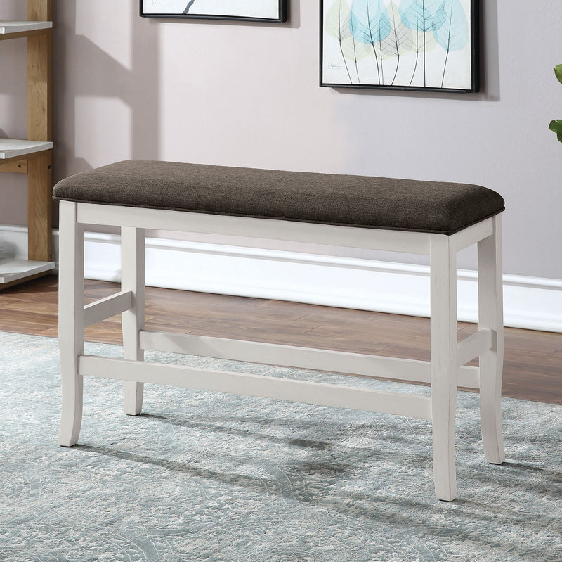Heidelberg Off-White/Dark Gray 4 Pc. Counter Height Table Set w/ Bench