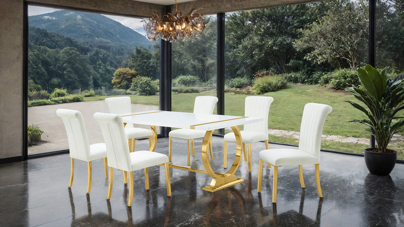 Holbaek Gold/White 5 Pc. Dining Table Set