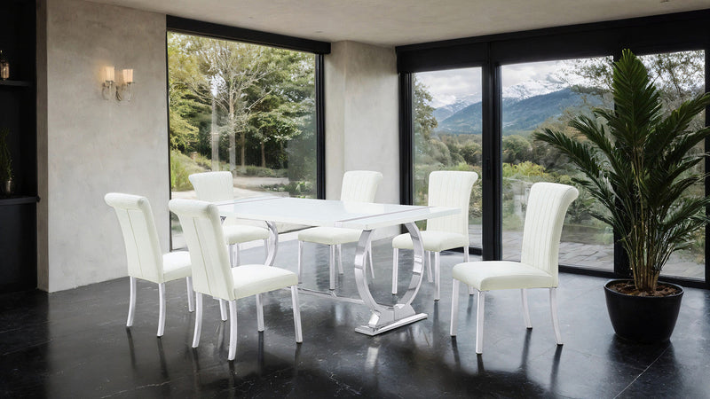 Holbaek Silver/White 5 Pc. Dining Table Set