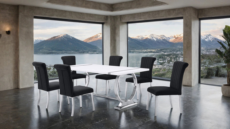 Holbaek Silver/White 80" Dining Table