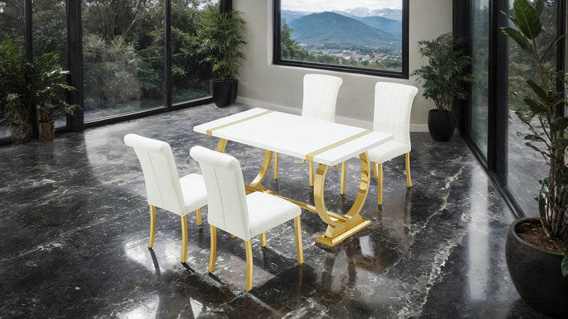 Holstebro Gold/White White Side Chair (Set of 2)