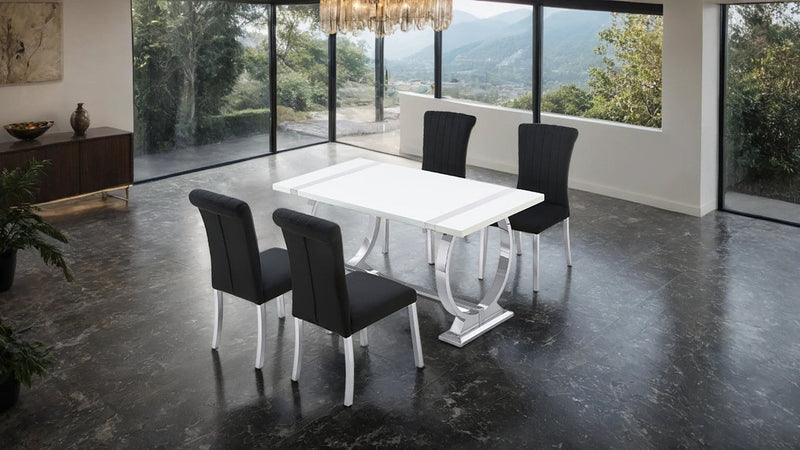 Holstebro Silver/Black 5 Pc. Dining Table Set