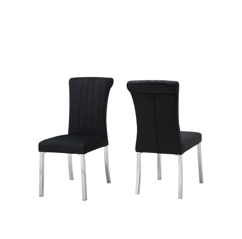 Holstebro Silver/Black Black Side Chair (Set of 2)
