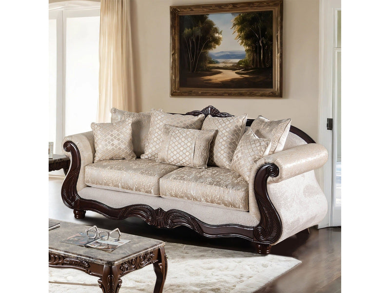 Huelva Beige/Dark Cherry Sofa