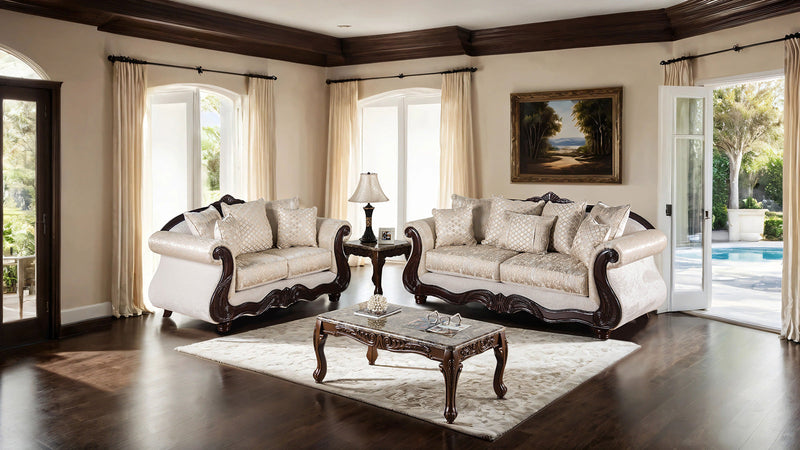 Huelva Beige/Dark Cherry Sofa