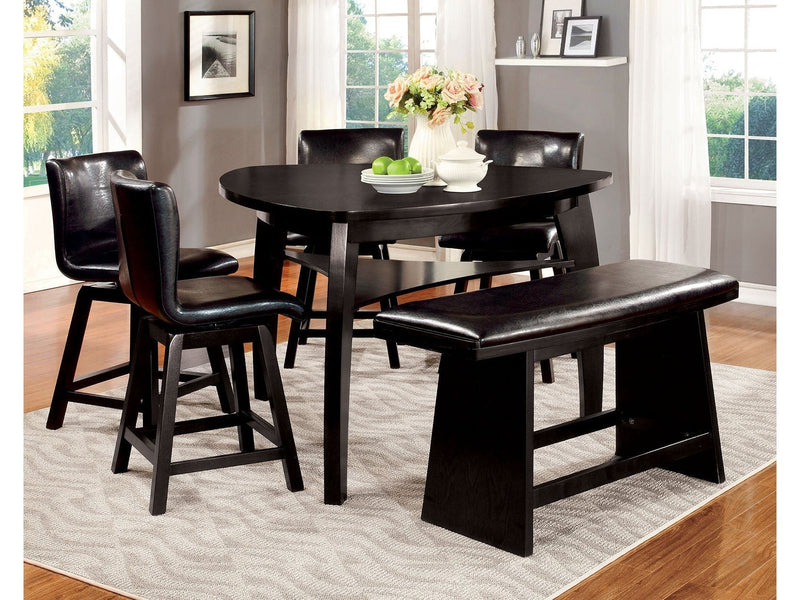 Hurley Black 7 Pc. Counter Height Table Set