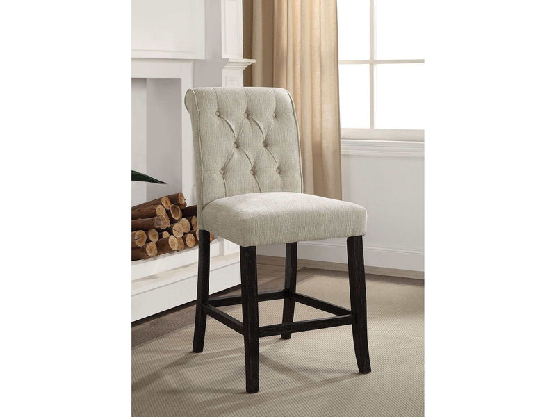 Sania Antique Black/Beige 7 Pc. Sq Counter Height Table Set