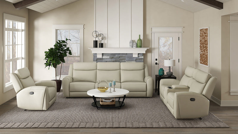 Jacobus Beige Leather Recliner