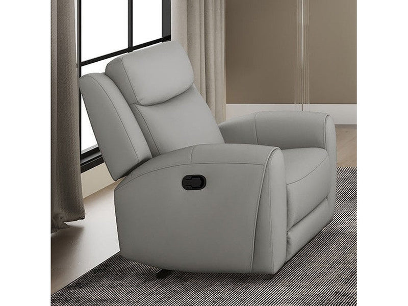 Jacobus Light Gray Leather Recliner