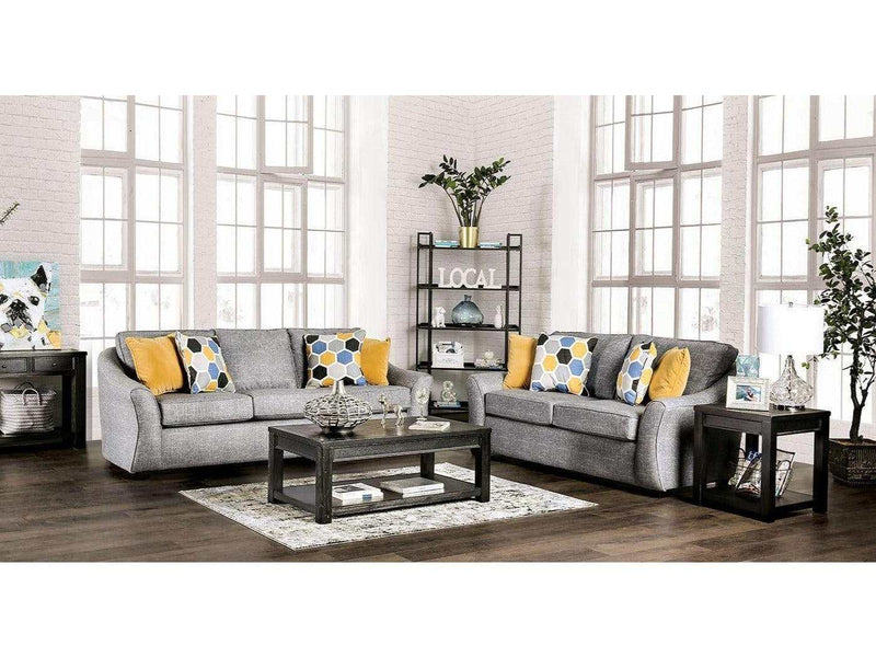 Jarrow Light Gray Stationary Sofa & Loveseat 2pc