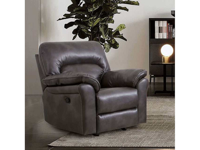 Josias Dark Gray Leatherette Glider Recliner