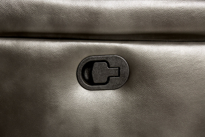 Josias Dark Gray Leatherette Loveseat