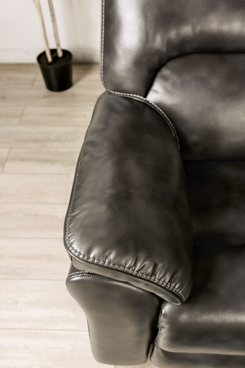 Josias Dark Gray Leatherette Loveseat