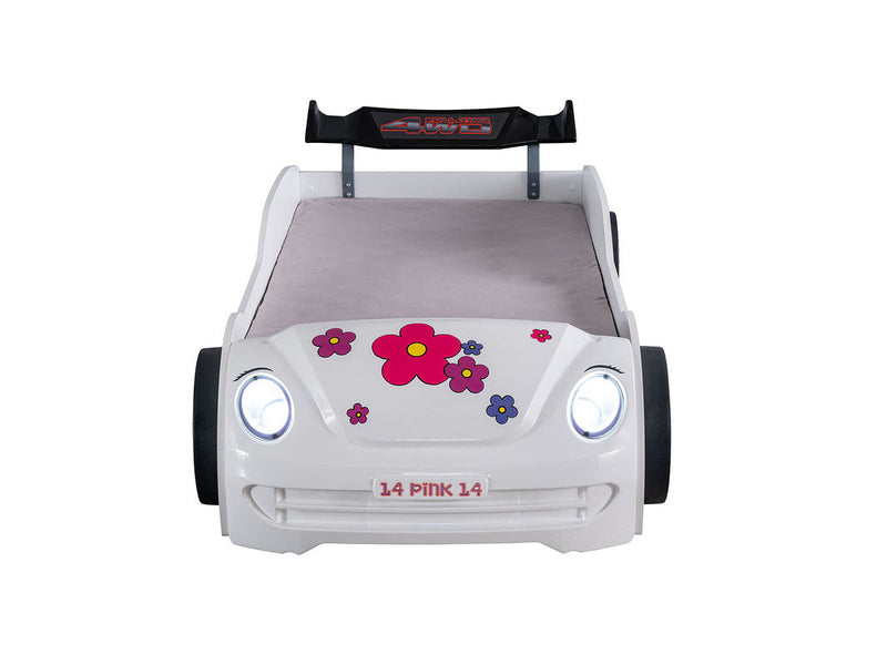 Jourley White Car Bed