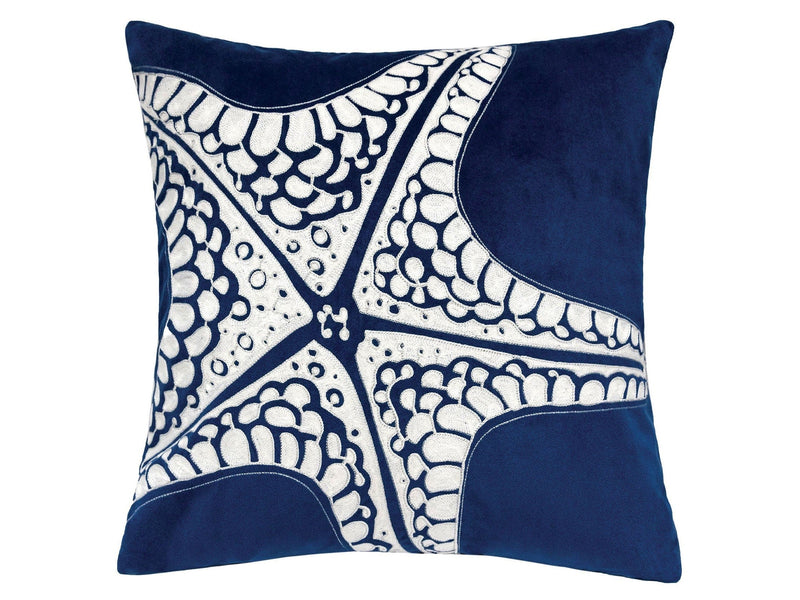 Jude White/Blue Pillow (Set of 2)