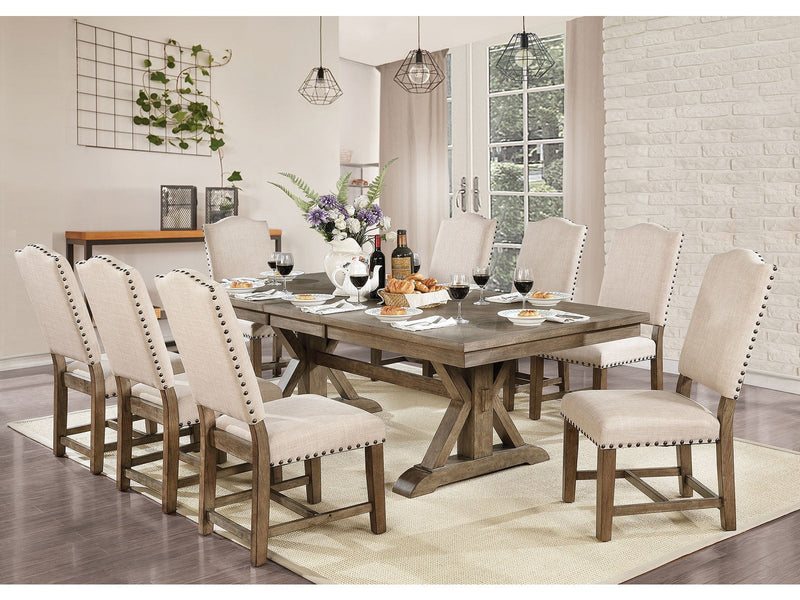 Julia Light Oak/Beige 7 Pc. Dining Room Set