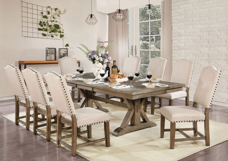 Julia Light Oak/Beige 7 Pc. Dining Room Set