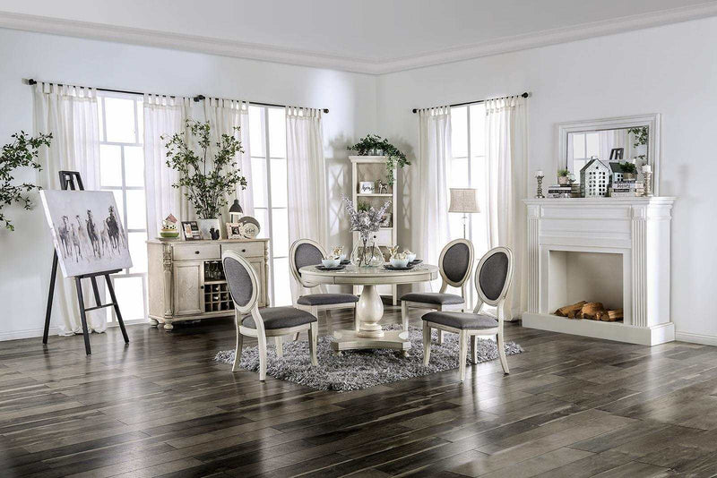 Kathryn Antique White & Gray Side Chair (Set of 2)