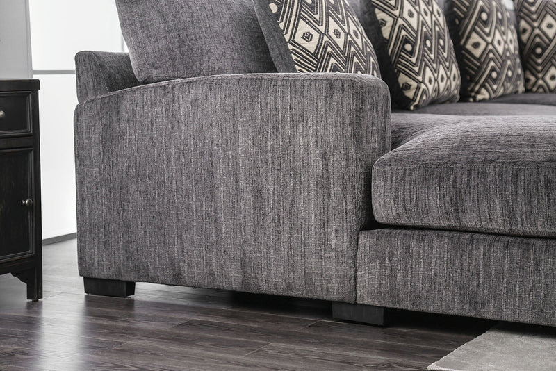 Kaylee Gray U-Shaped Sectional w/ Ottoman Right Chaise