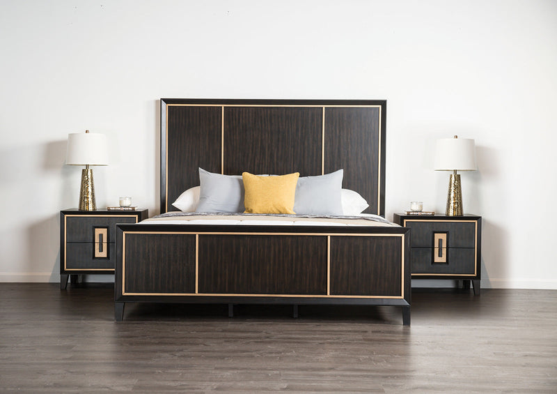 Kenyada Espresso Queen 5 Piece Bedroom Set w/2 Nightstands