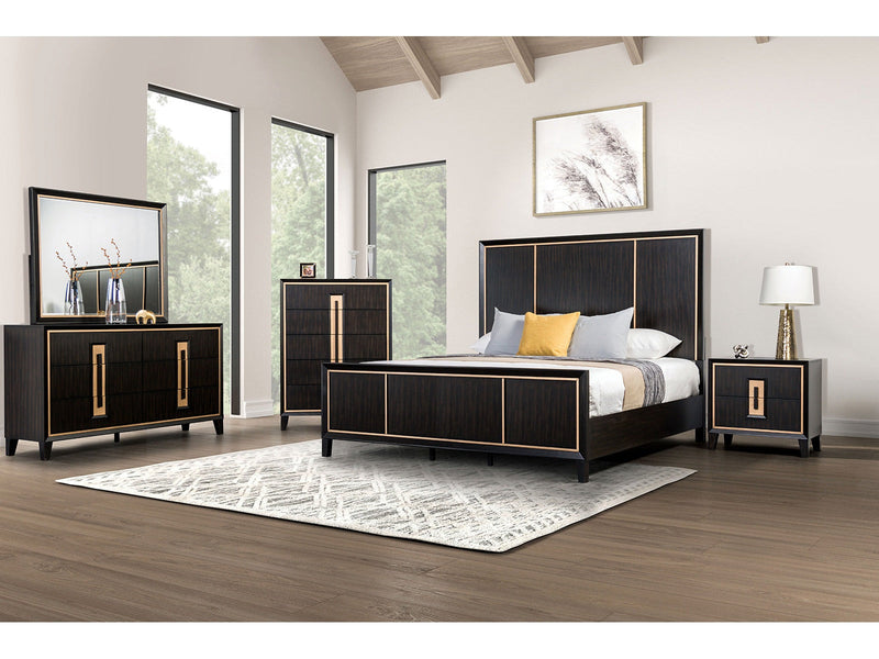 Kenyada Espresso Queen 5 Piece Bedroom Set w/2 Nightstands