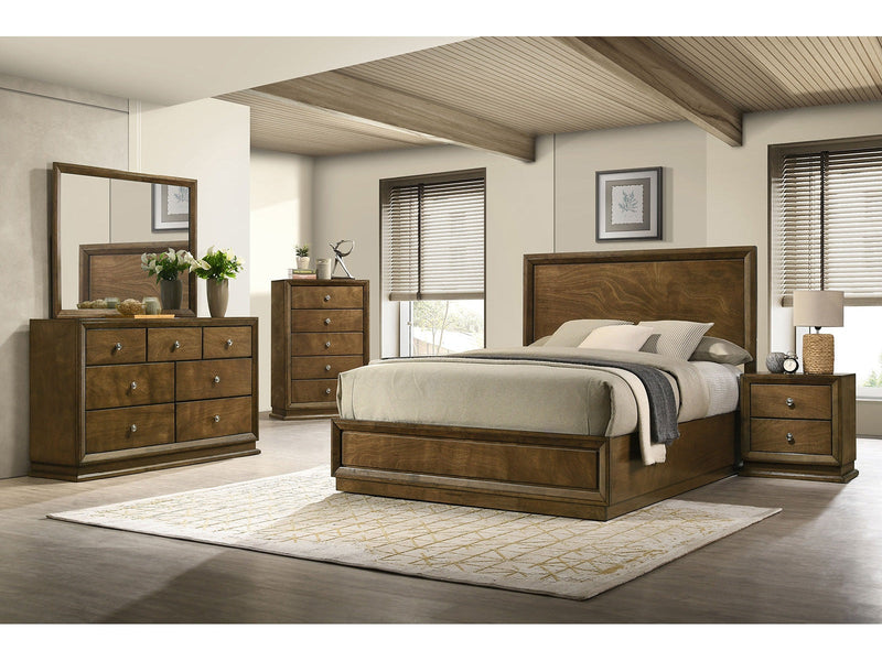 Kirkham Walnut Queen 5 Piece Bedroom Set w/Chest