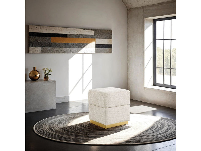 Krysten Beige Storage Stool