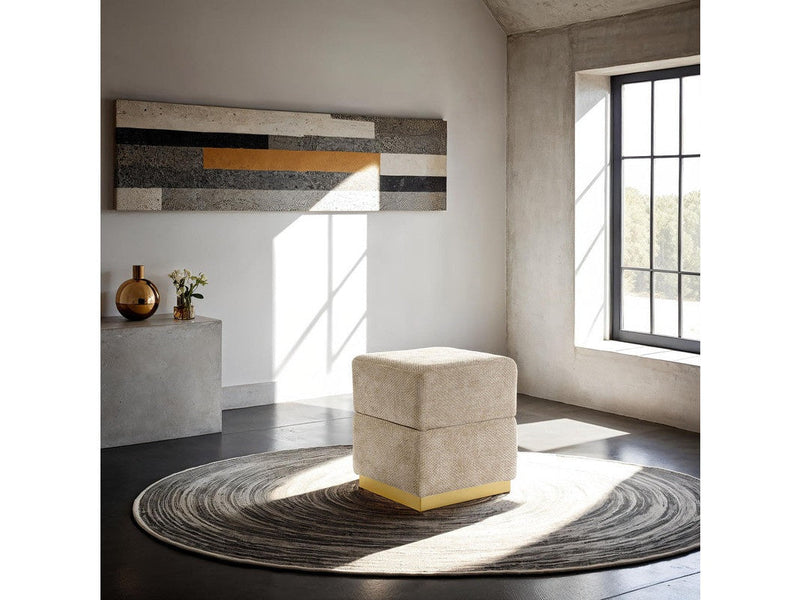 Krysten Silver Gray Storage Stool