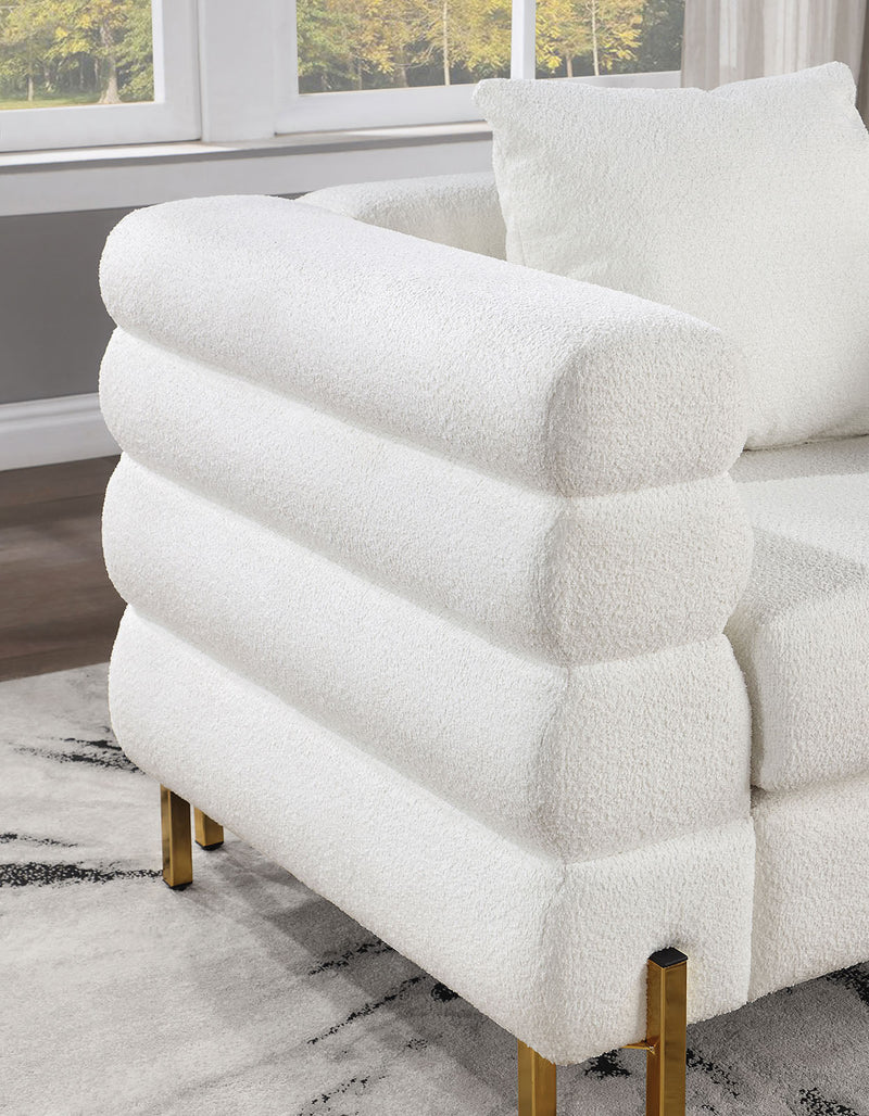 Landovery White/Gold Loveseat