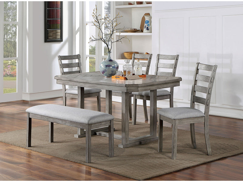 Laquila Gray 6 Pc. Dining Room Set w/ Bench
