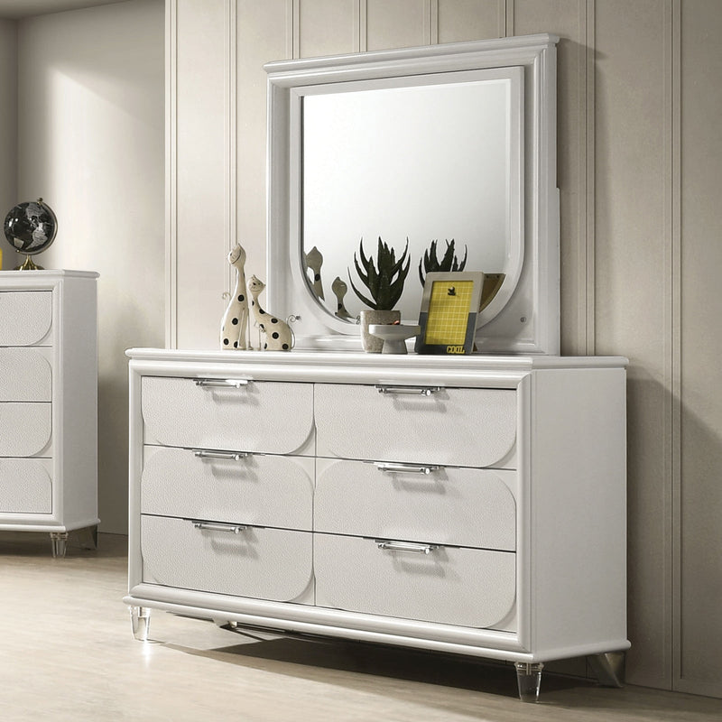 Lareina Pearl White Full 4 Piece Bedroom Set