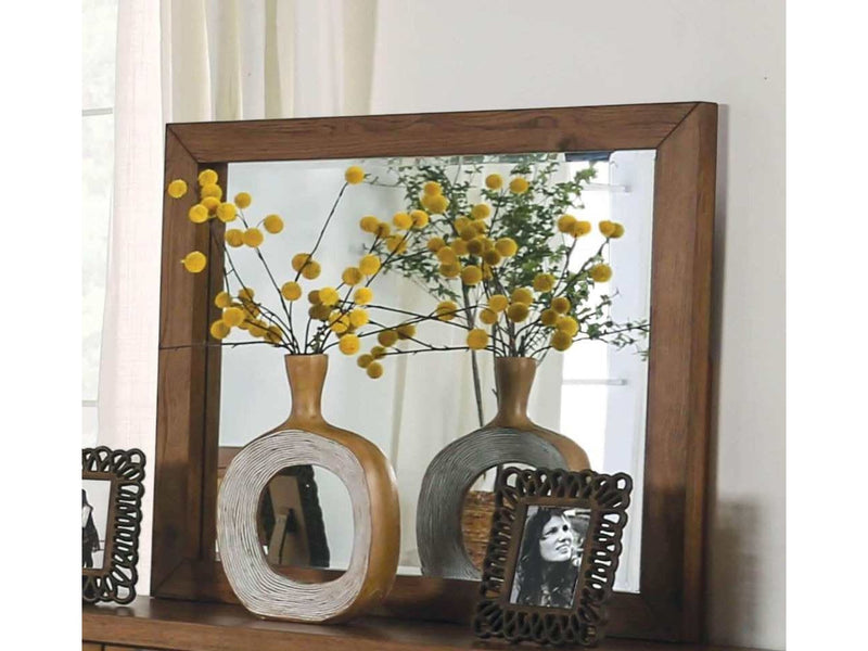 Leirvik Light Walnut Bedroom Mirror