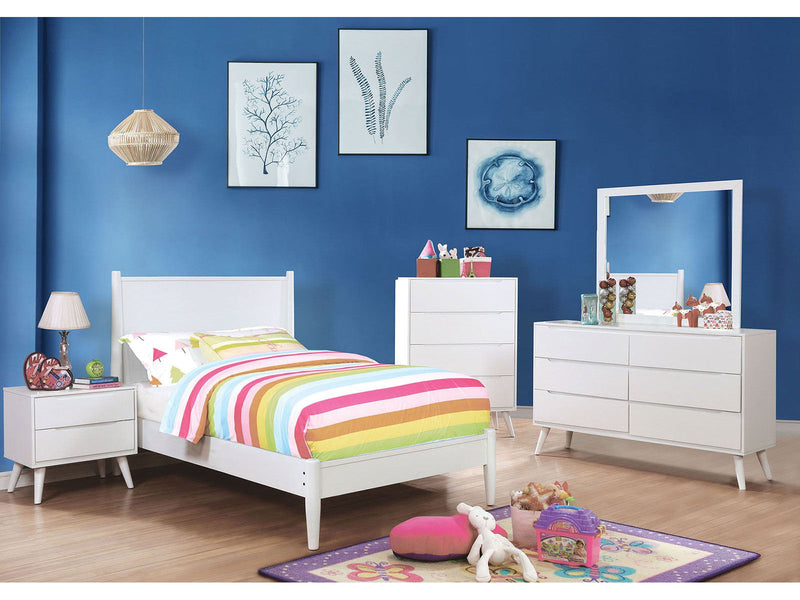 Lennart White 4 Pc. Twin Bedroom Set