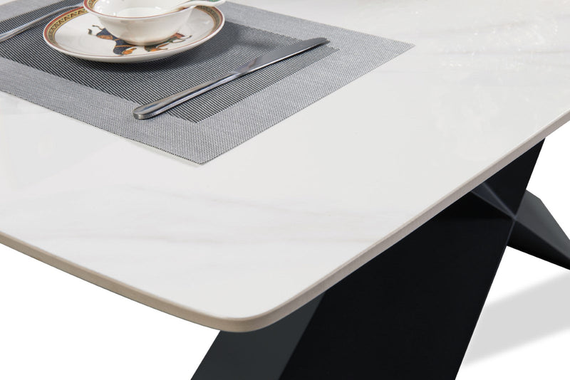Lenvik Black/White 7 Piece Dining Set