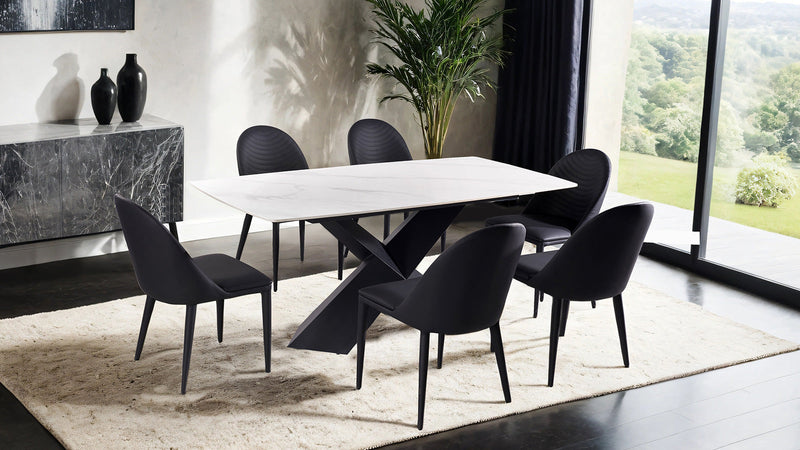 Lenvik Black/White Dining Table
