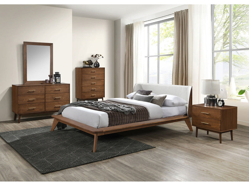 Lenzburg Walnut/Beige 5 Pc. Queen Bedroom Set w/ Chest