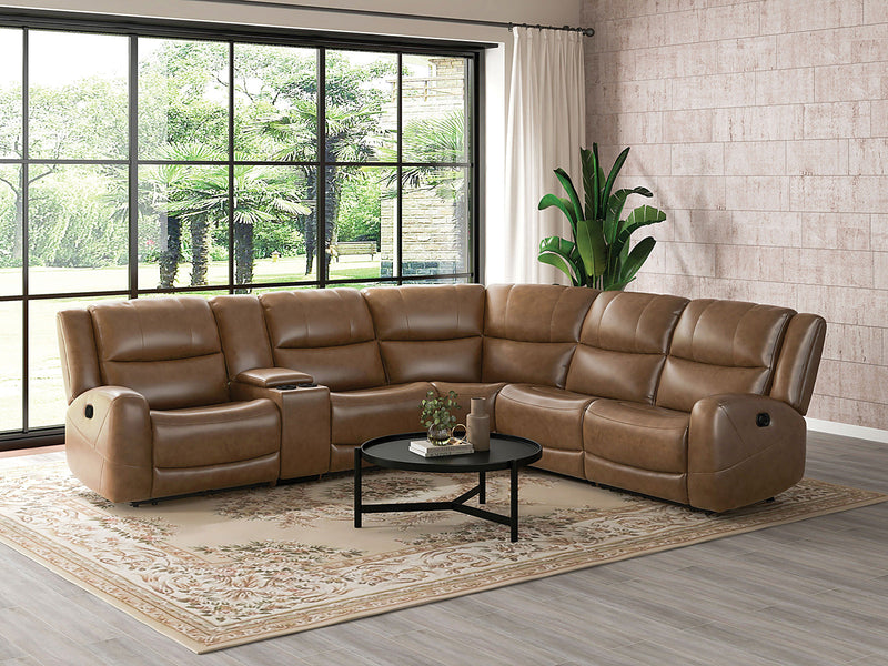Leolinus Brown Leather Sectional