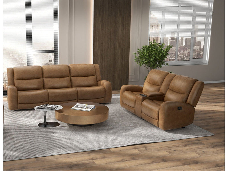 Leolinus Brown Leather Sofa & Loveseat
