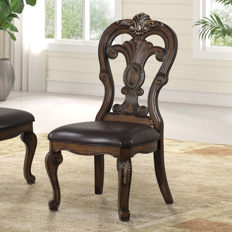 Leovanni Dark Brown 7 Piece Dining Set