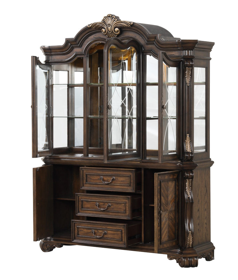Leovanni Dark Brown Hutch Buffet