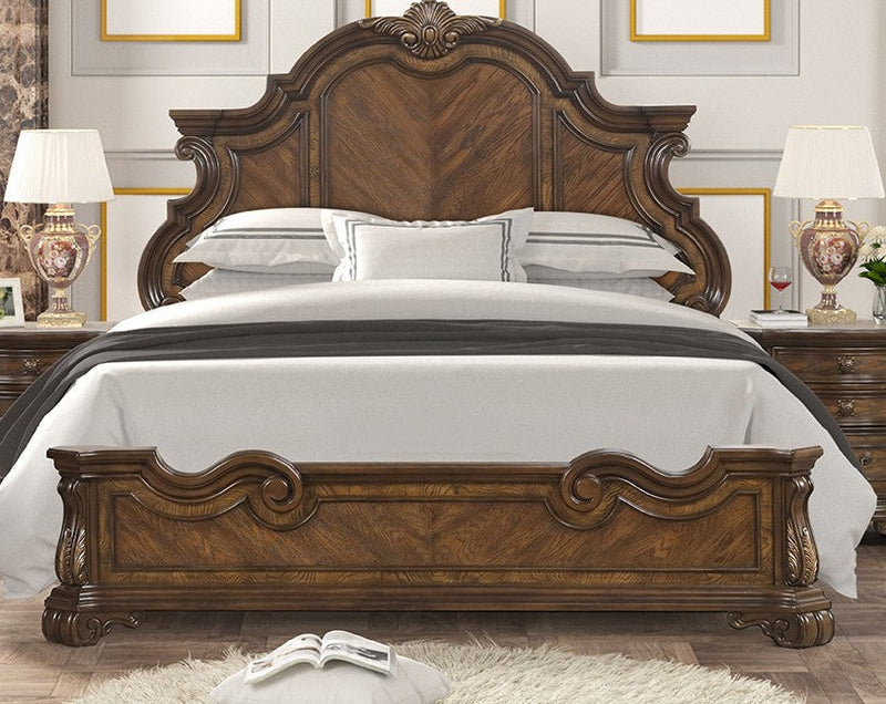 Leovanni Dark Brown Queen 5 Piece Bedroom Set w/Chest