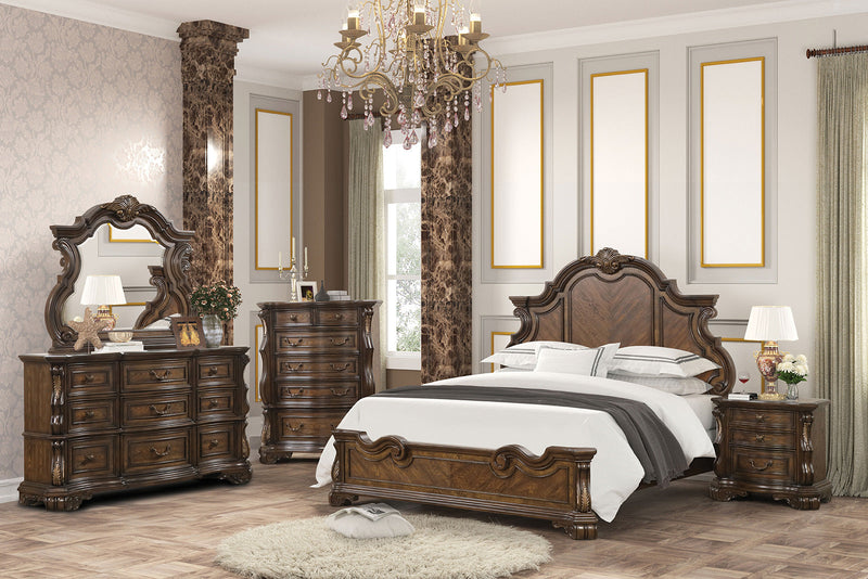 Leovanni Dark Brown Queen Bed